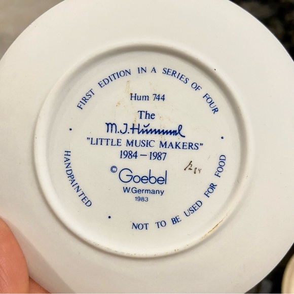 Miniatures Collector Plates 1883 Set 3 Little Music Makers Germany - Picture 3 of 7